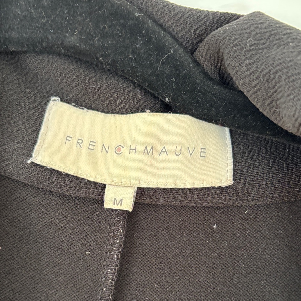 French Mauve Black Open-Front Blazer Jacket - Picture 6 of 8